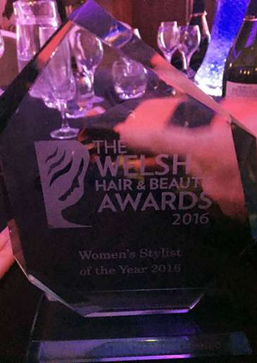 Shelley! 'Stylist of the Year' at Welsh Hair & Beauty Awards 2016